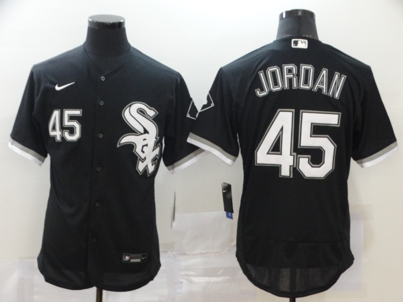 Men Chicago White Sox 45 Jordan Black Elite Nike MLB Jerseys